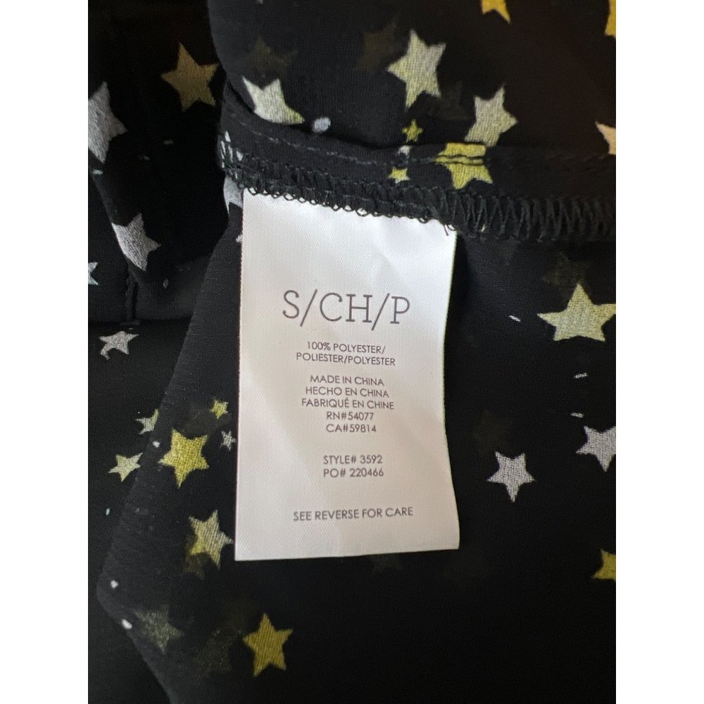 Cabi 3592 Galaxy Blouse Starry Night Black Long Sleeve Semi Sheer Size S - Picture 6 of 6